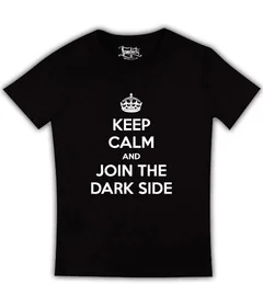 Прикольные футболки: Keep Calm and Join The Dark Side на черной